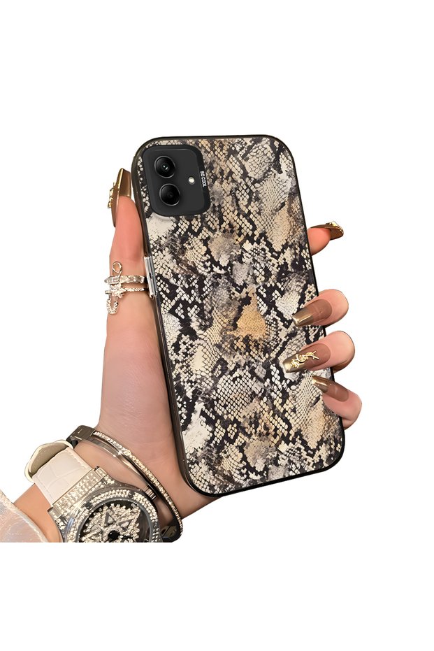 Samsung Galaxy A03/A04E/A04 Compatible Hard Acrylic Back Silicone Edge Lens Protection Case