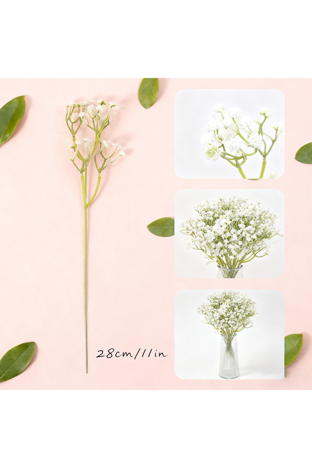 30PCS Beige 10/20/30Pcs Gypsophila Artificial Breath Flowers Bouquet for Wedding Bride Decoration Ho
