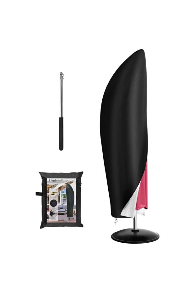 Protective cover for side-fixed telescopic pole parasols, made of Oxford cloth, waterproof, windproof, and UV-resistant, for garden parasols,...