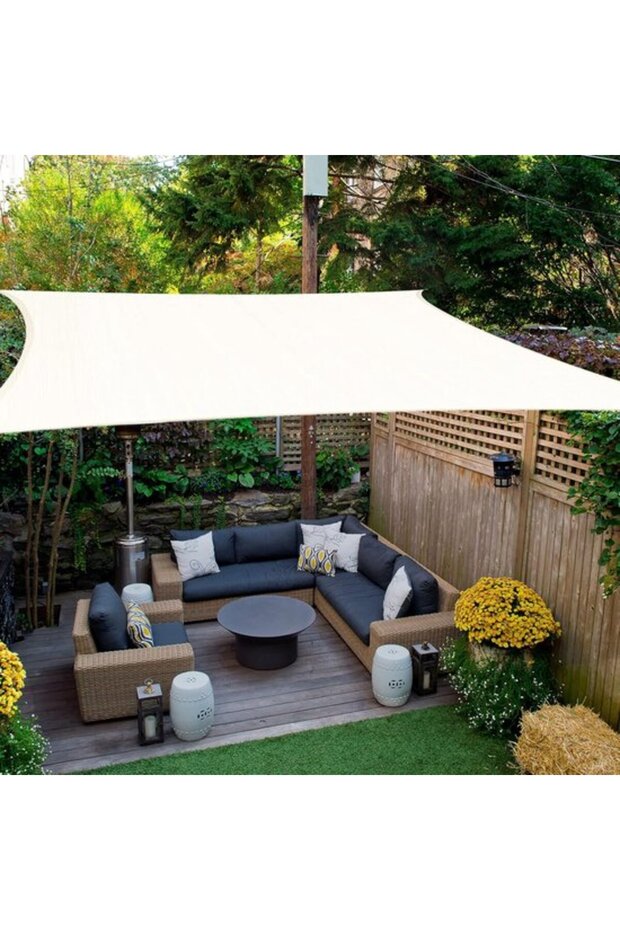 Rectangular Shade Cloth (3x4m, 185g/㎡) - Breathable HDPE Fabric UV Protection Net Awning Cover for Patio & Garden (White)