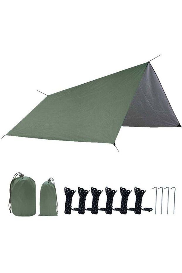 300x300cm military-grade waterproof and UV-resistant camping tarpaulin, suitable for car roofs and beaches.