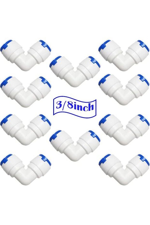 3/8 inch quick-connect elbows, RO reverse osmosis water purifier connectors, suitable for RO reverse osmosis systems (10-pack)