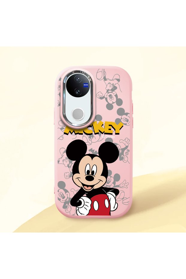 Vivo V50 Compatible Case Camera Protector Pink Silicone Couple Phone Case Character Patterned