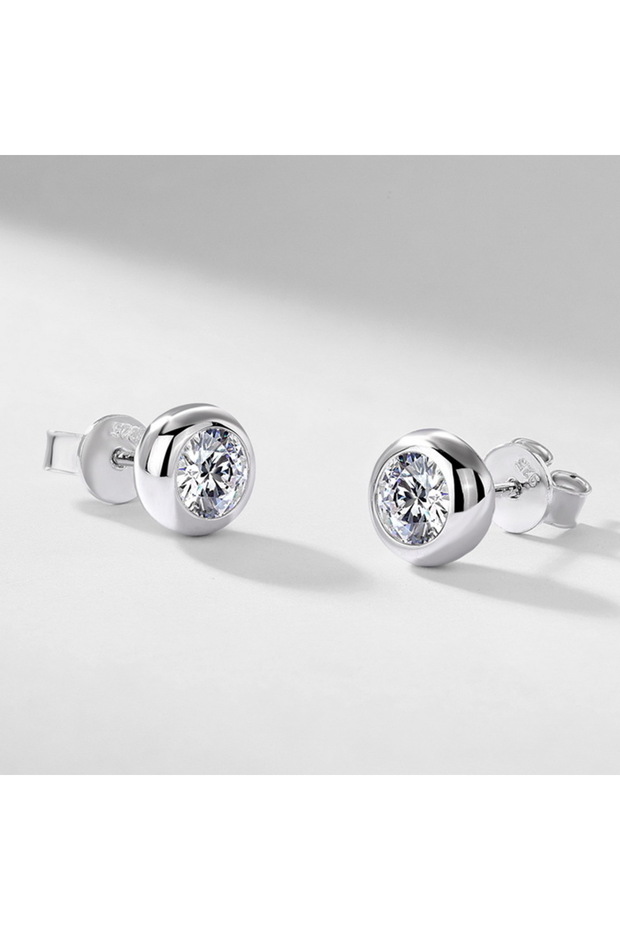 XZS-ED082 925 Sterling Silver Earrings Simplicity Zircon for Women Luxury Wedding Jewelry Engagement