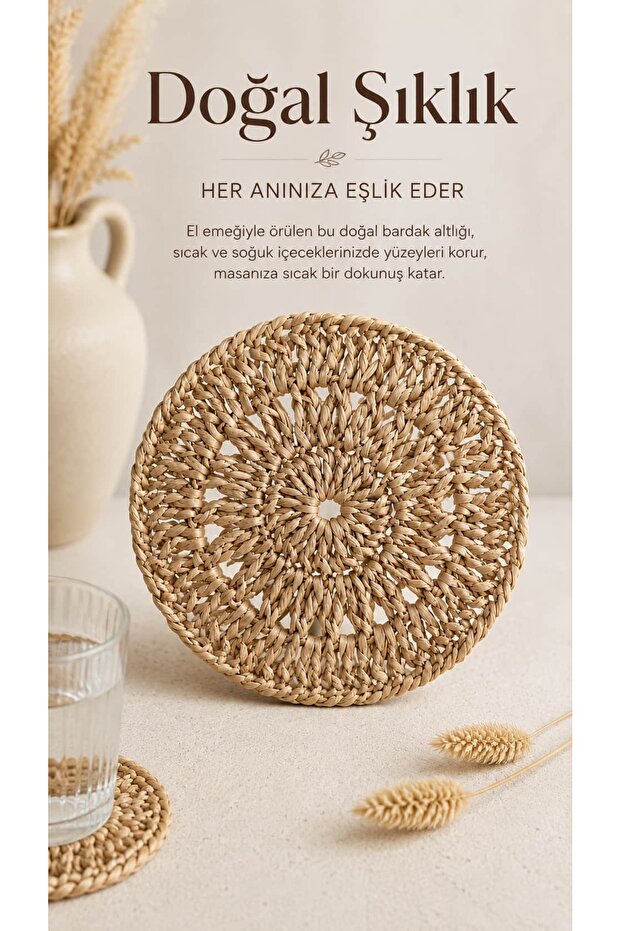 6-Piece Paper String Beige Coasters