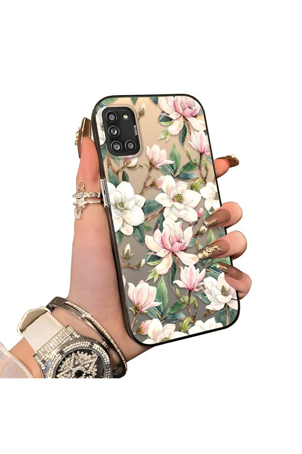 Samsung Galaxy A31 Compatible Hard Acrylic Back Silicone Edge Lens Protection Case