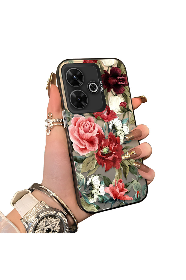 Xiaomi Poco M6 4g Compatible Hard Acrylic Back Silicone Edge Lens Protection Case
