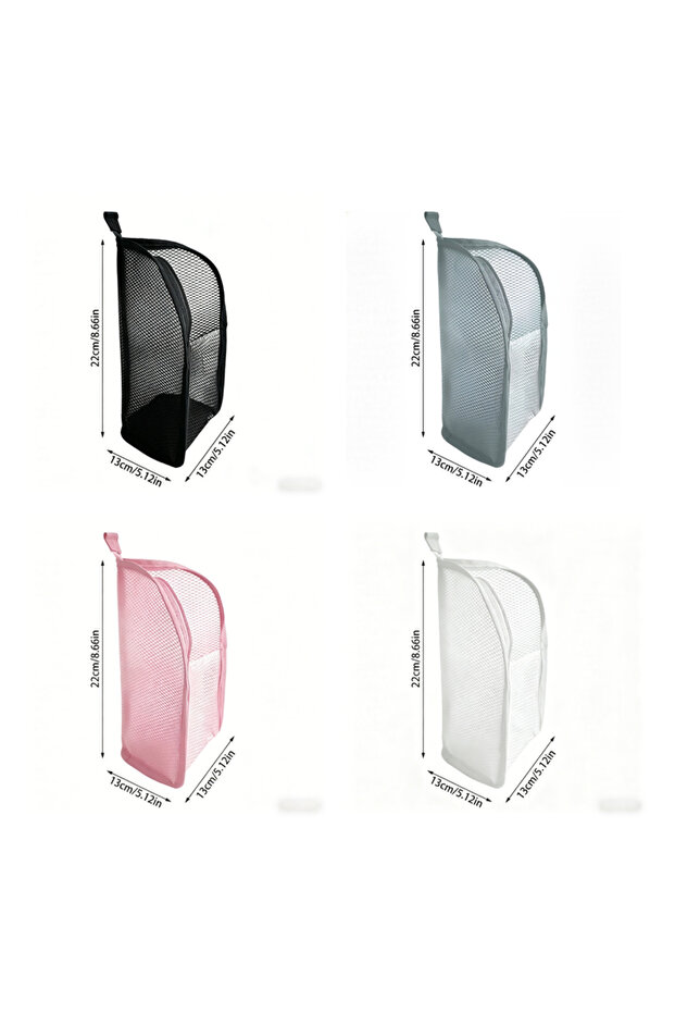 1 Set Portable Mesh Standing Toiletry Bag, Lightweight Foldable Clear Hanging Travel Organiser for T