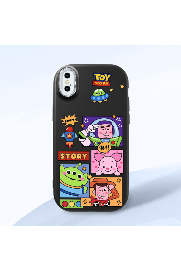 Black Silicone Case with Shock-Absorbing Camera Protections Compatible with iPhone X/Xs