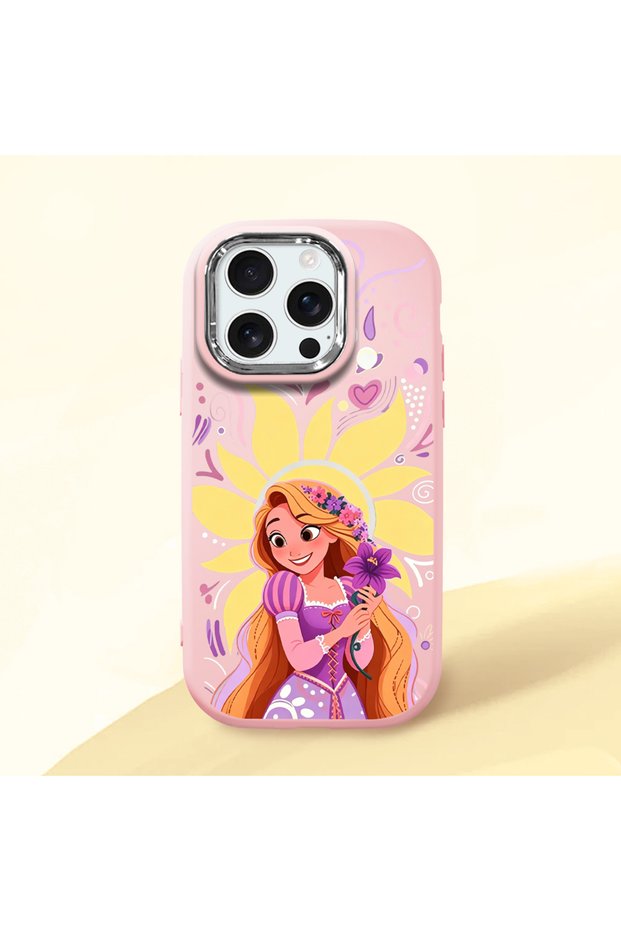 Pink Silicone Case Compatible with iPhone 16 Pro Max with Shock-Absorbing Camera Protections