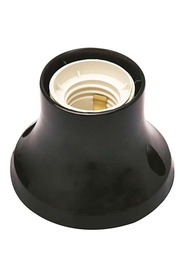 E27 straight-bottom socket black.