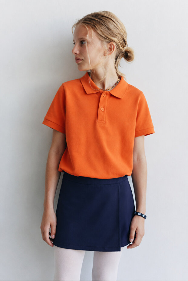 Unisex School Polo Collar Lacost Short Sleeve Unprinted Plain Lacost
