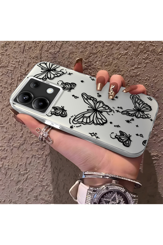 Poco X6 Compatible Elegant Night Style Butterfly Case, Durable Protective Case for Daily Use