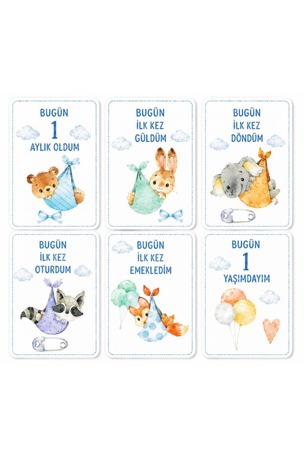 My First Memories Memory Cards for Baby Boy – Mdf Set of 6 (7×10 cm)
