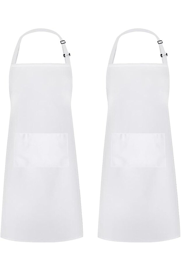 Apron for Men Women, Adjustable Cooking Kitchen Chef Aprons with 2 Pockets, Basic Green Dark,