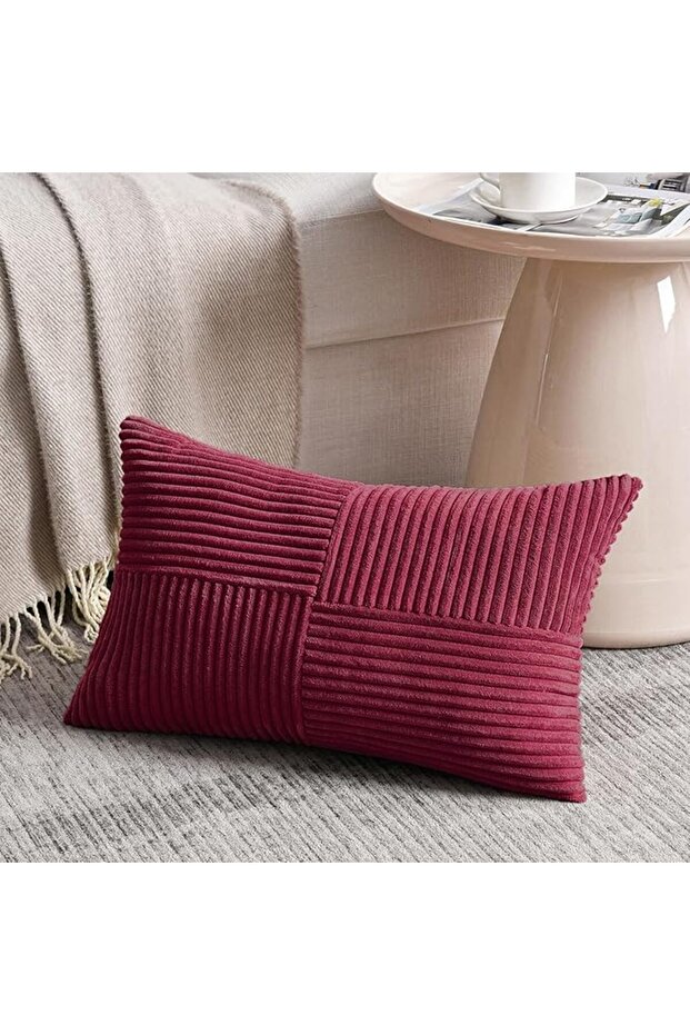 Rust Lumbar Decorative Throw Pillow Covers 12x20 Inch for Couch Bed Sofa, Rustic Farmhous
