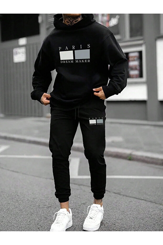 Sweatshirt Tracksuit Set Oversize Shaped Comfortable Fit Quality Fabric Drea Mker Printed