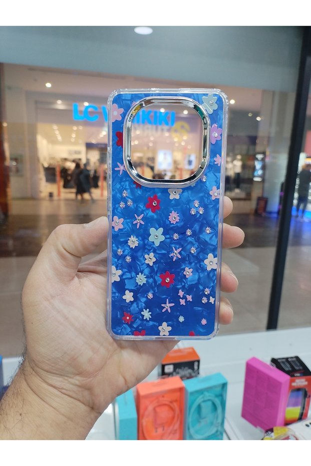 حافظة لامعة متوافقة مع هاتف Xiaomi Note 14 Pro مزينة بنمط زهرة ديزي شاين