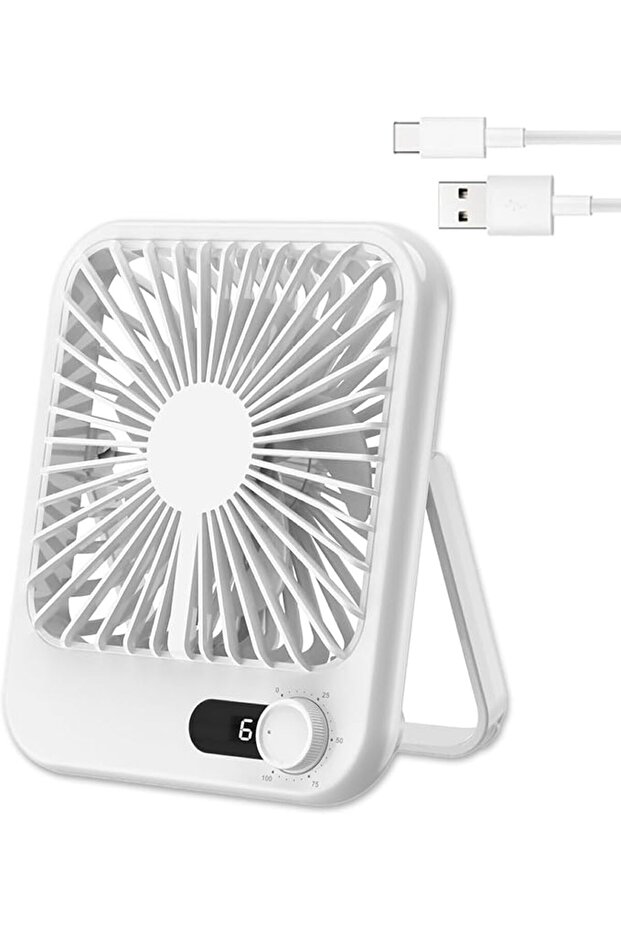 USB Table Fan, Portable Fan, 100 Speed Wind Powerful with Variable Speed Knob, 180° Tilt Adjustable,