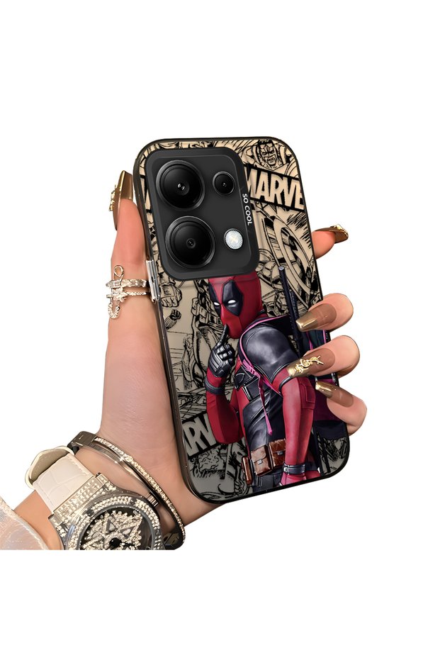 Redmi Note 13 Pro 4g Compatible Spiderman Patterned Silicone Edge Hard Back Case Couple Phone Case