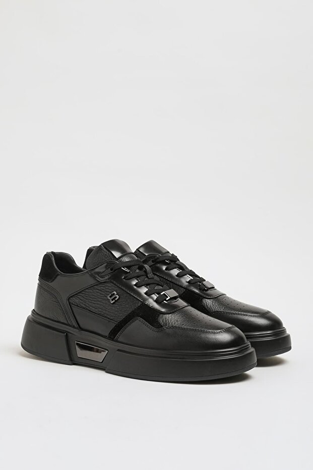 Solaman Model Genuine Combination Leather Imported Sole Sneaker Shoes