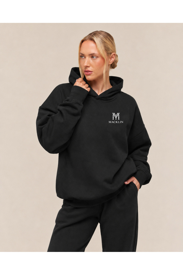 Women's m a C K L I N Logo Chest Printed Oversize 3 Thread Hooded Tracksuit Set