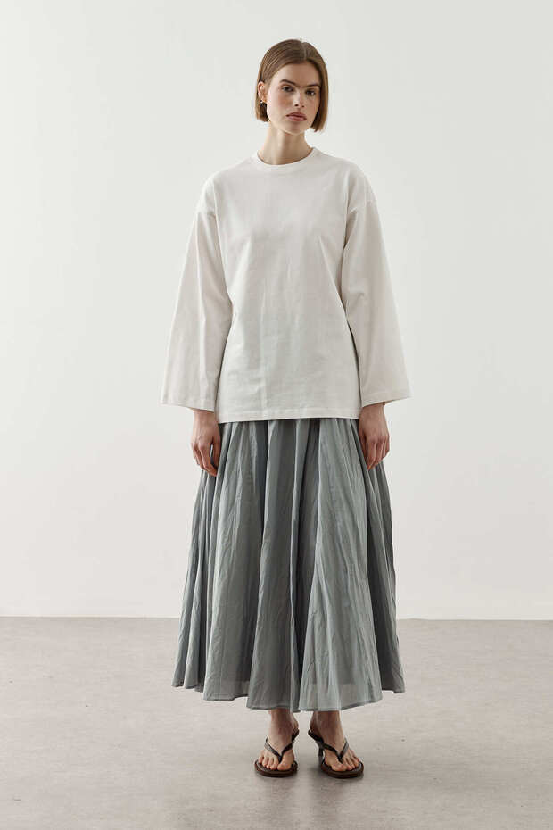 Basic Cotton T-Shirt with Piping White