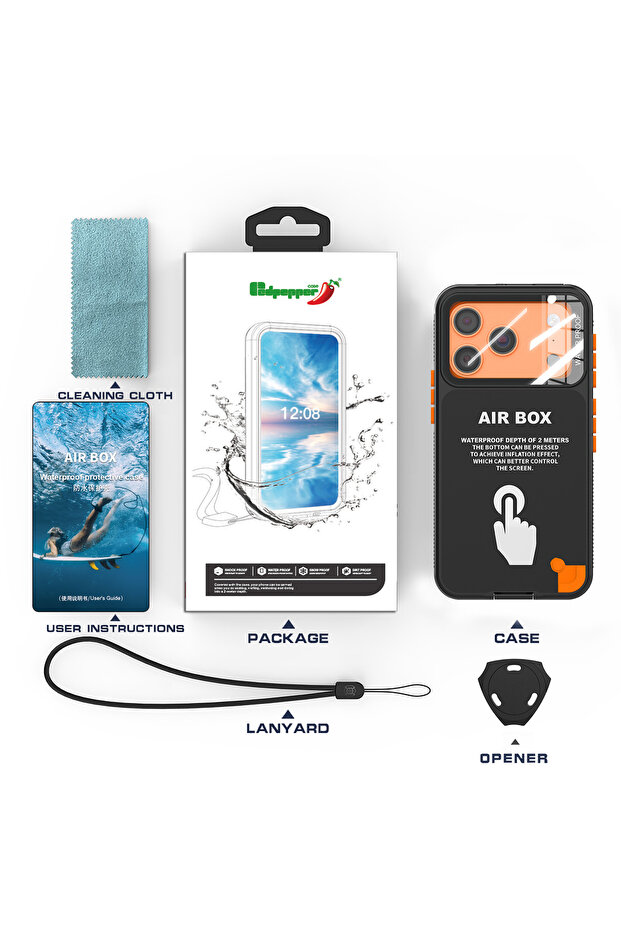 iPhone 16 Pro Max black This Brand-New Touch-Enabled IP68 Waterproof Phone Case Is Suitable for iPho