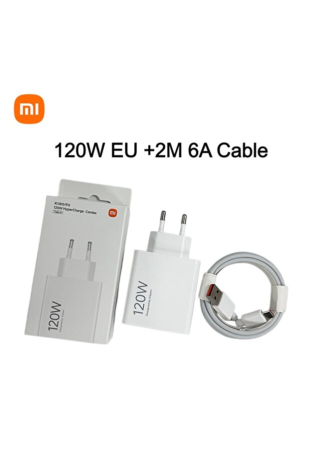 XIAOMI EU with 2M Cable Original Xiaomi 120W Charger Turbo Fast Charge Charger Adapter for Xiaomi 17