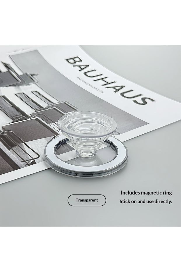 SJ1-transparent Semi Transparent Magnetic Phone Holder Foldable Stand Compatible with Magsafe for iP