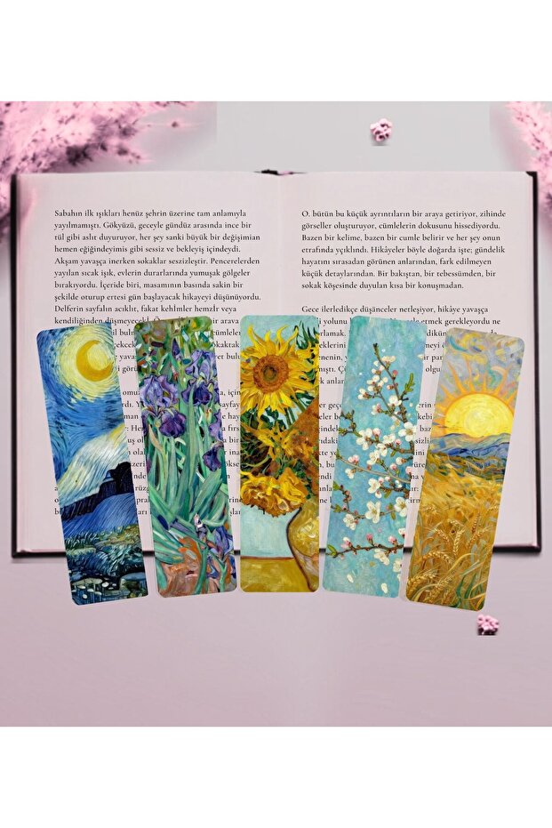 Set of 5 Artistic Van Gogh Bookmarks-No-7, 4X14Cm, Water and Moisture Resistant-Lamination-Coating