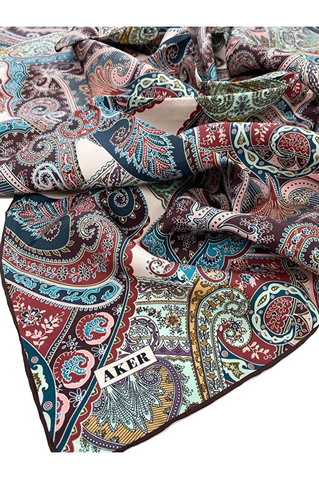 Silk Scarf - 9038701-341 - Sura - Ethnic Pattern