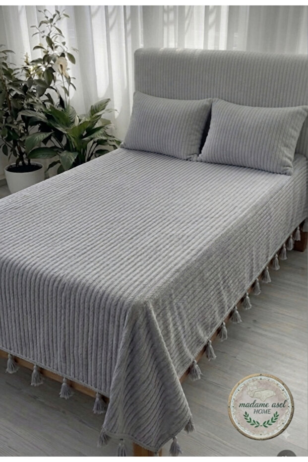 Bedspread Shaç Örgü %Cotton Double Size