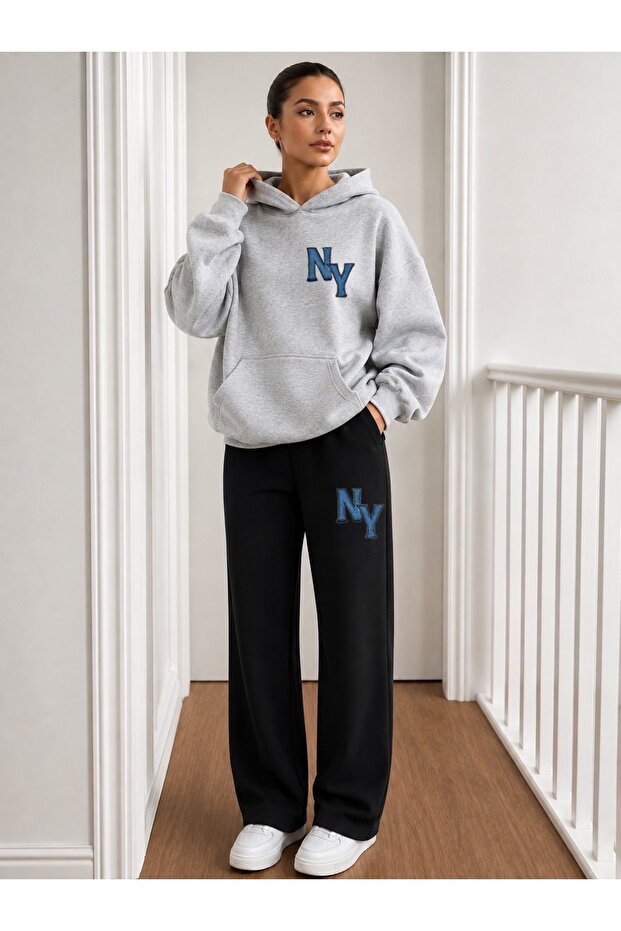 Ny Printed Men's Hooded Tracksuit Set