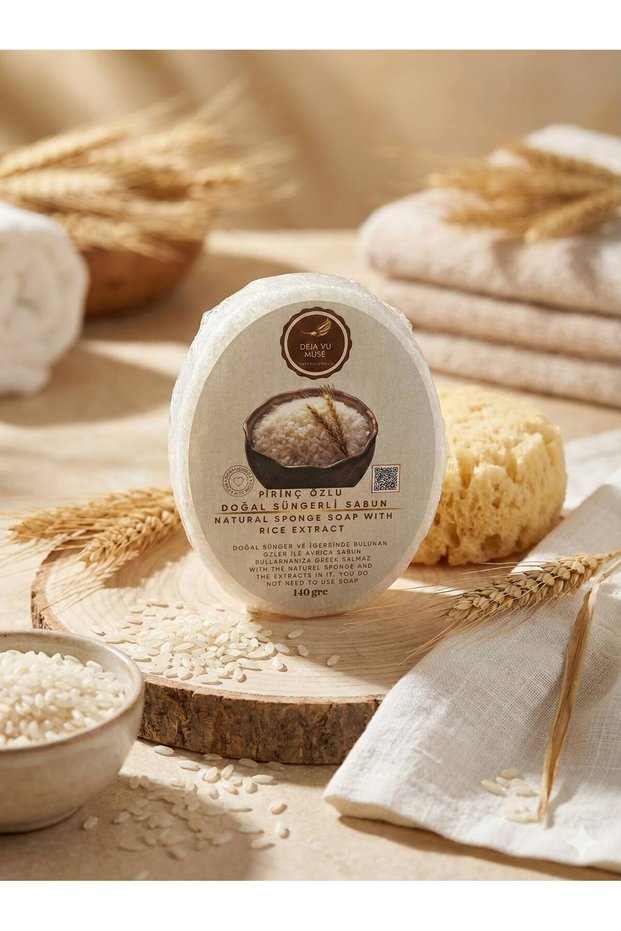 Natural Sponge Soap with Rice Extract