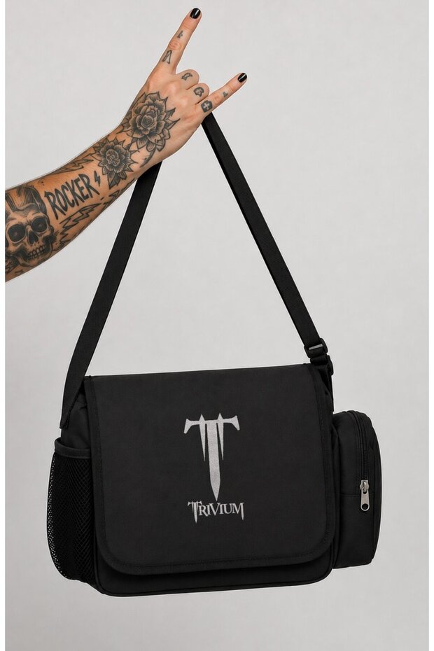 Unisex Rock Band Trivium Logo Printed Messenger Bag