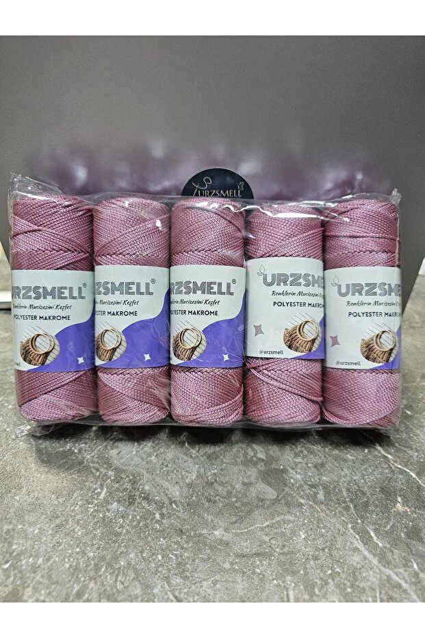 Polyester Macrame 500Gr, 5-Pack (100Gr-140Mt Each) No. 3. 2mm Supla, Bag and Accessory Thread 090 Rose