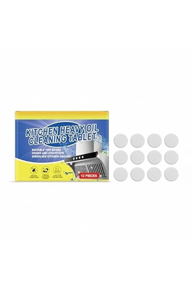 Multi-Purpose Cleaning Effervescent Tablets, Powerful Stain and Grease Remover for Range Hoods and Stovetops, Gentle on Surfaces, Easy-to-Use Dissolving Tablets for Kitchen Deep Cleaning