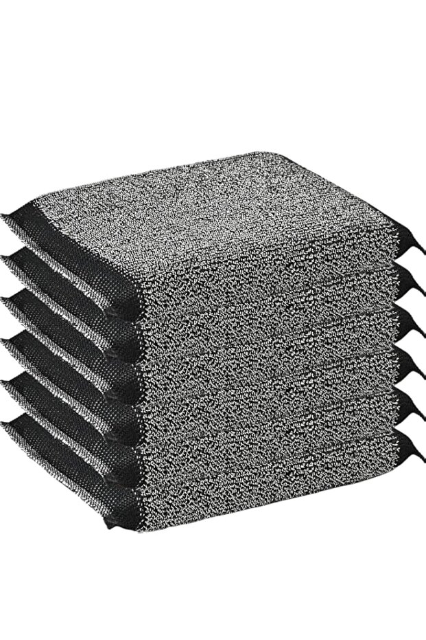 Steel Wool Scrub Sponges for Kitchen, Reusable Dish Scrubber Sponge for Pots & Pans, Gentle and Scratch-Free Cleaning, 6 Pack (Black)