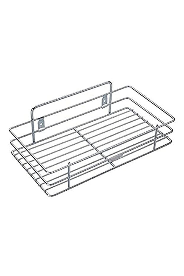 Sulfar Stainless Steel Wall Mount Kitchen Storage Rack | Single Layer Multipurpose Organizer Shelf for Kitchen Bathroom Bedroom | Spice Rack | Plant Pot Stand | Silver