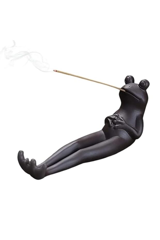 Bukela Frog Incense Stick Holder Cute, Ceramic Burner, Aromatherapy Decor
