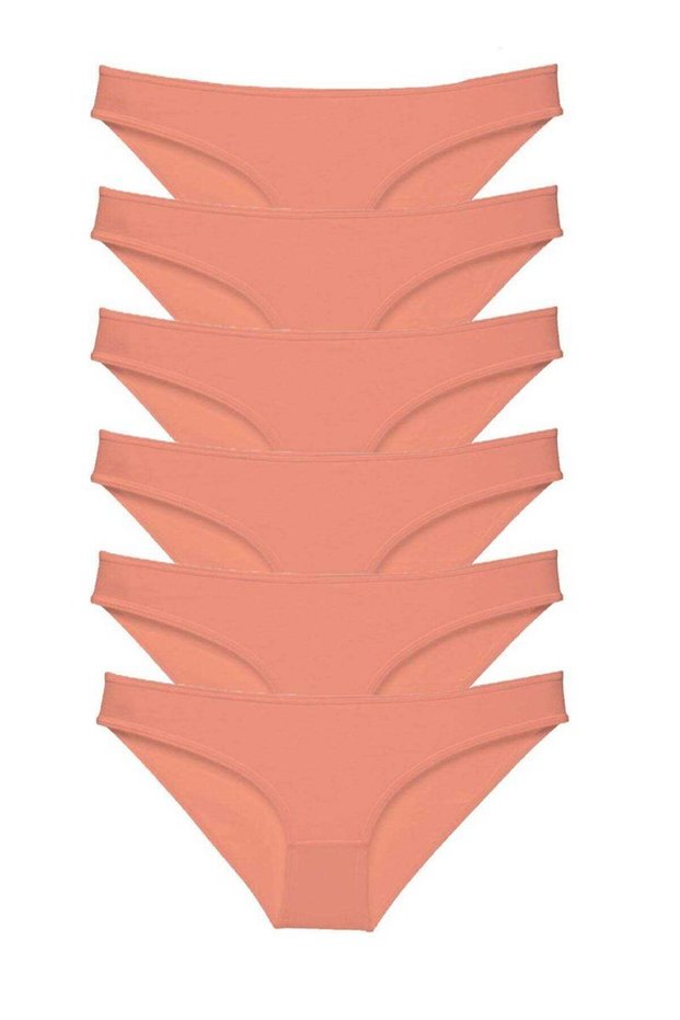 Glb-Stl41414 6 Pieces Super Eco Set Lycra Women's Slip Panties Powder