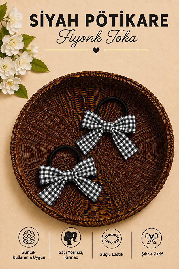 Pötikare Short Tail Bow Hair Clip Strong Elastic Hair Clip Set of 2