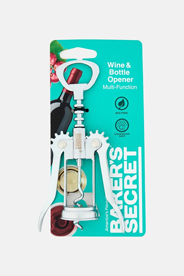 Multi-Functional Wine And Bottle Opener, Silver