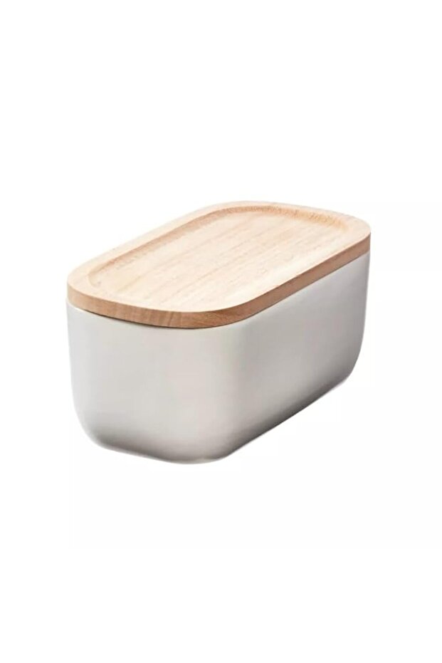 iDesign Eco Office Ceramic Bin with Lid, White