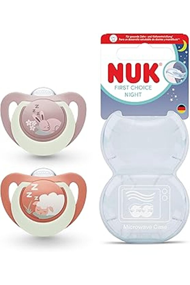 Nuk Fc Night 2-Pack Night Pacifier, 6-18 Months, Rabbit/Sheep