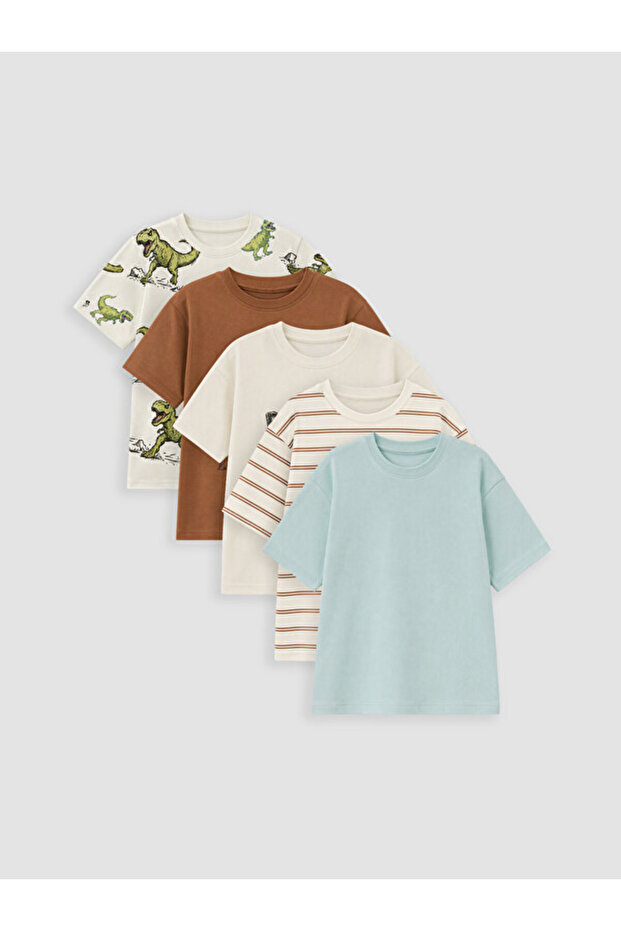 Shining Choices from Shining Store Zero Roba Collar Printed Boy's T-Shirt 5-Pack