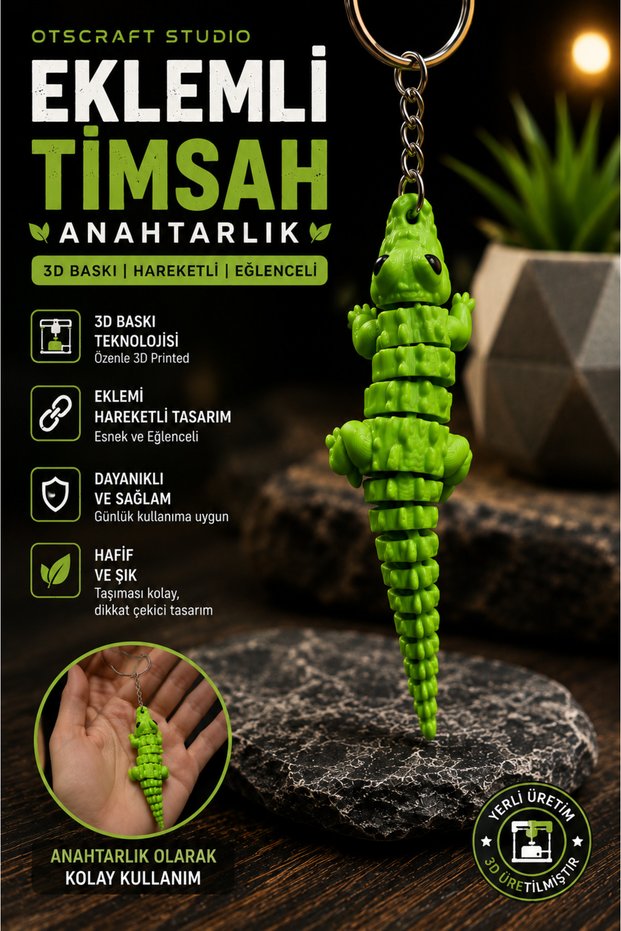 Articulated Crocodile Keychain Fidget Keychain Crocodile Toy
