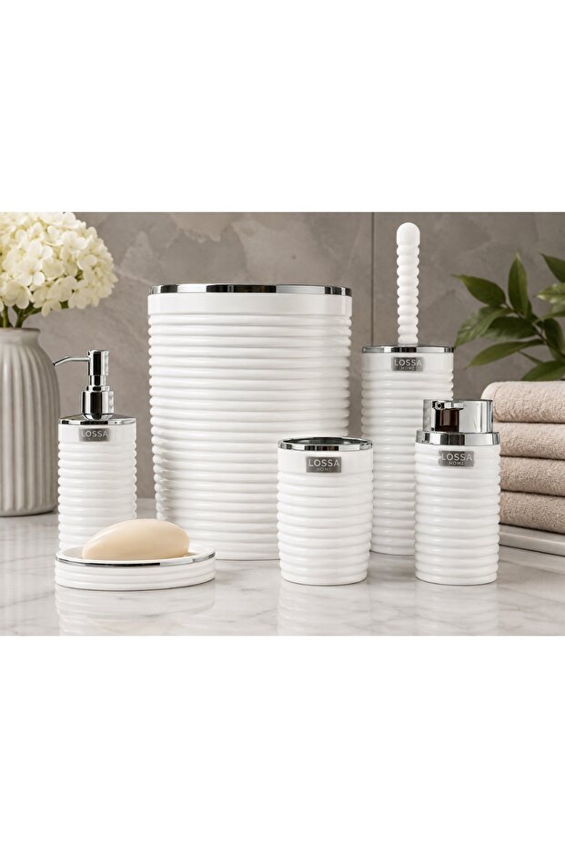 5-Piece Black Bathroom Set, 5-Piece Bathroom Set, Trash Can, Toilet Brush, Wc Brush, Liquid Soap Dispenser