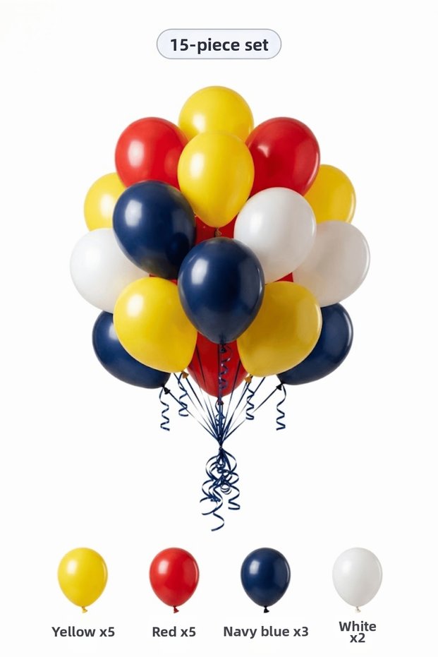 Yellow Midnight Blue Balloon Set 15 Pieces Adult Birthday Decoration Party Decoration